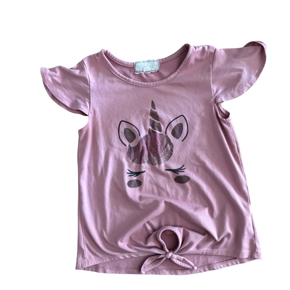 btween Dusty Rose Girls Soft Long Sleeve Tee w/ Unicorn Graphic Size 6